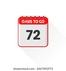 Countdown icon 72 Days Left for sales promotion. Promotional sales banner 72 days left to go