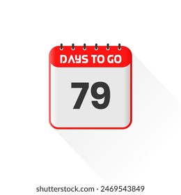 Countdown-Symbol 79 Tage übrig für Verkaufsaktion. Werbe-Banner noch 79 Tage