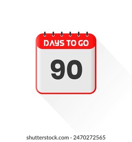 Icono de cuenta regresiva Quedan 90 días para la promoción de ventas. Anuncio de ventas promocionales quedan 90 días