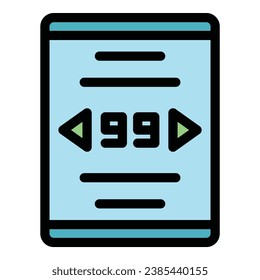 Countdown icon outline vector. Time duration. Timer digital color flat