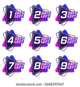 Countdown icon set. Clock and sand timer with number four for promotion or shop sale. Vector label for landing page, flyer or business banner with retail price offer and limited time deal.

