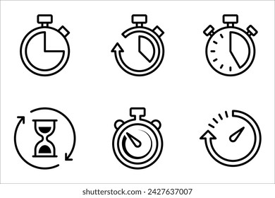 Conjunto de iconos de cuenta atrás. símbolo para concepto móvil y diseño web. ilustración vectorial sobre fondo blanco