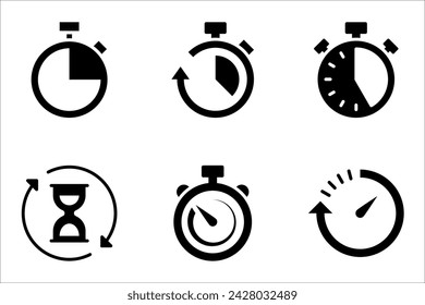 Countdown Icon set. symbol for mobile concept and web design. vector illustration on white background