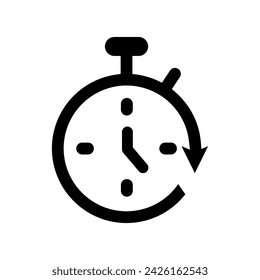 Countdown icon vector. Passage of time illustration sign. Clock symbol.