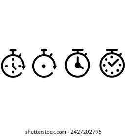 Countdown icon vector set. Passage of time illustration sign collection. Clock symbol.