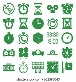 Countdown icons set. set of 25 countdown filled icons such as alarm, hourglass, clock, stopwatch, wall clock