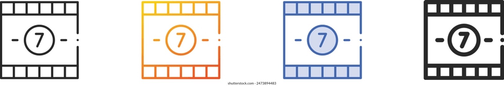 countdown icon.Thin Linear, Gradient, Blue Stroke and bold Style Design Isolated On White Background