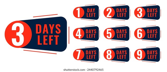 countdown last days left sign template for coming soon sale offer vector