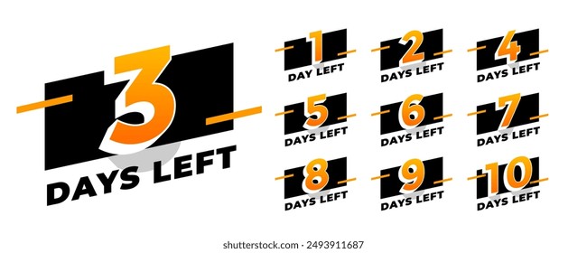 countdown to last days left sign for special sale promo vector 