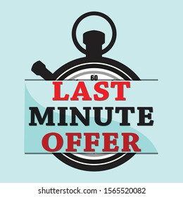 Countdown, last minute offer. Timer or stopwatch isolated on light blue background. Vector illustration eps 10.