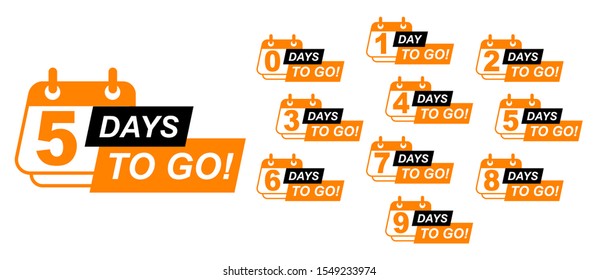 Countdown left days banner. count time sale. Nine, eight, seven, six, five, four, three, two, one, zero days left. Vector illustration. EPS 10