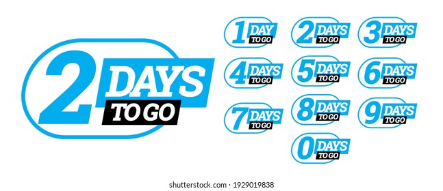 Countdown left days banner. count time sale. Nine, eight, seven, six, five, four, three, two, one, zero days left. Vector illustration