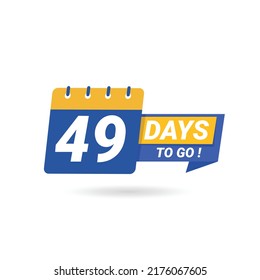 Countdown left days banner. count time sale, Limited time offer special banner. Promotion sale badge, 49 days to go