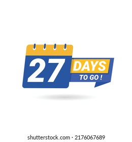 Banner de la cuenta regresiva de la izquierda. venta a tiempo contado, tiempo limitado ofrece banner especial. Banda de promoción de venta, quedan 27 días