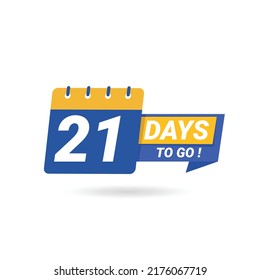 Countdown-Linkstage-Banner. Zählzeitverkauf, zeitlich begrenzte Sonderbanner. Werbeausweis, 21 Tage vor Antritt
