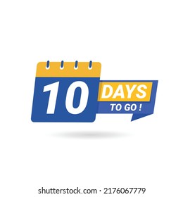 Countdown left days banner. count time sale, Limited time offer special banner. Promotion sale badge, 10 days to go