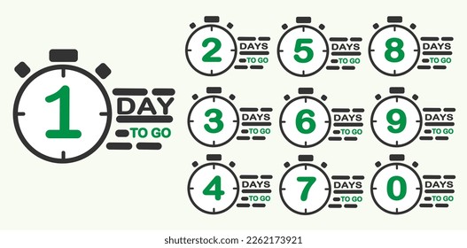Countdown left days banner. count time sale. Offer timer, sticker limited to a few days.Number days left countdown vector illustration template