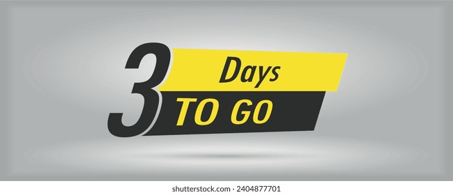 Countdown left days banner. count time sale. Three days left. can be use for promotion, sale, landing page, template, ui, web, mobile app, poster, banner
