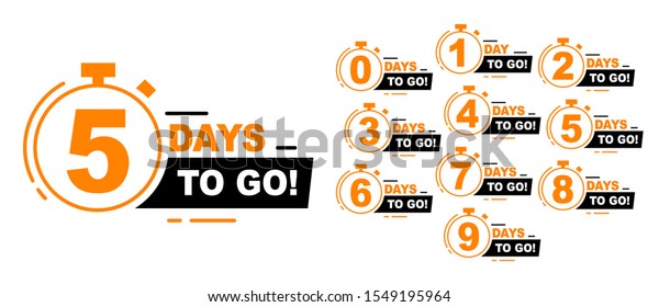 Countdown left days banner. count time sale. Nine,\
eight, seven, six, five, four, three, two, one, zero days left.\
Vector illustration. EPS\
10