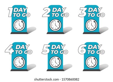 Countdown left days banner. Number days  vector illustration template. can be use for promotion, sale, landing page, template, web, mobile app, poster, banner, flyer