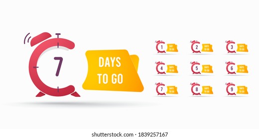 Countdown left days banner. Vector illustration