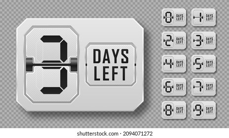 Countdown Left Days. Count Time Sale. Nine, Eight, Seven, Six, Five, Four, Three, Two, One, Zero Days Left.