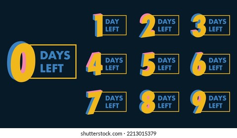 Countdown left days counter. count time sale.