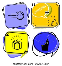 countdown matters symbol. Idea yellow chat bubbles.christmas and happy new year . Client comment. Opinion matters chat message banners. Idea lightbulb balloons. new year matters chat message.Vector