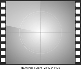 Countdown movie frame, film intro animation retro video screen. Start Timer set, film strip border, Vintage counter.