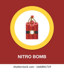 infobombardeo cuenta regresiva icono-dinamita señalización-explosión vectorial-terrorismo icono-demolición ilustración