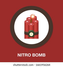 infobombardeo cuenta regresiva icono-dinamita señalización-explosión vectorial-terrorismo icono-demolición ilustración