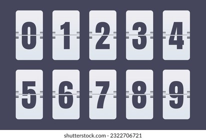 Countdown number counter time count clock concept. Vector design graphic illustration