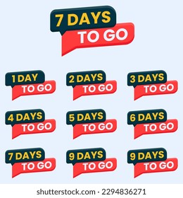 Countdown number day to go banner