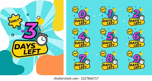 Countdown Number days left vector illustration design