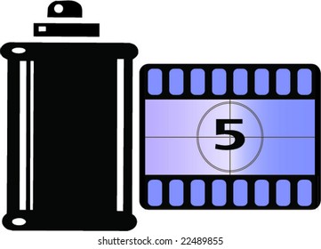 countdown number five in filmstrip