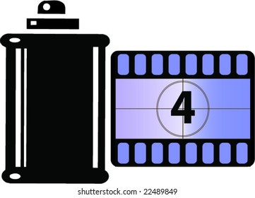 countdown number four in filmstrip