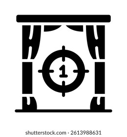 Countdown on screen icon in cinema and theater hall
