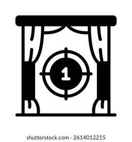 Countdown on screen icon in cinema and theater hall