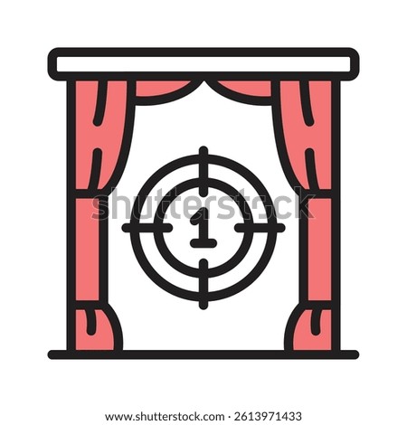 Countdown on screen icon in cinema and theater hall