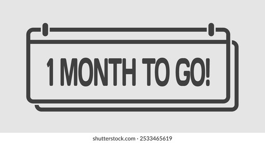 Countdown page calendar icon - 1 month to go. Vector number day to go. Agenda app, business deadline, date. Reminder, schedule simple pictogram. Countdown for sale, promotion. One month left