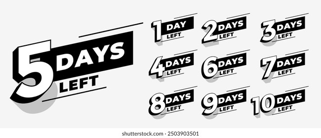 countdown to promotion with days left tag design vector