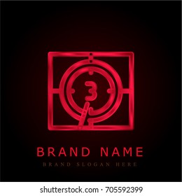 Countdown red chromium metallic logo