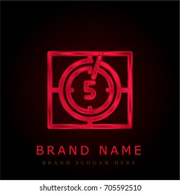 Countdown red chromium metallic logo