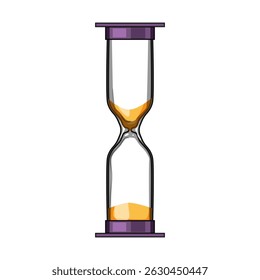 countdown sand timer kids cartoon. hourglass playtime, learning fun, visual tool countdown sand timer kids sign. isolated symbol vector illustration