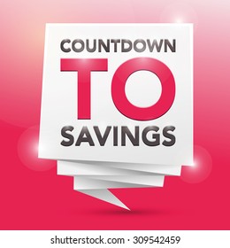 COUNTDOWN TO SAVINGS, poster design element
