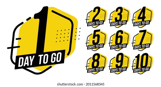 Countdown sign timer counter. Number Days to go badges for event coming vector illustration