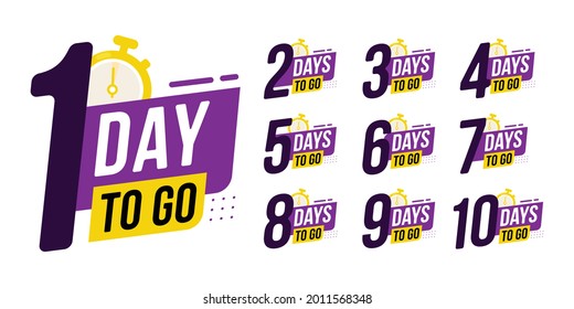 Countdown sign timer counter. Number Days to go badges for event coming vector illustration