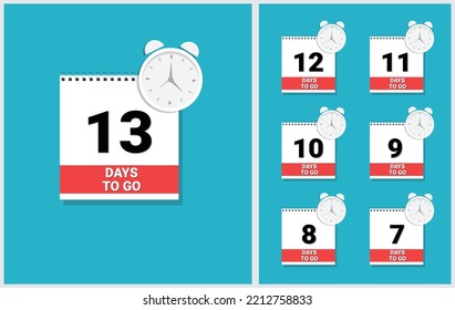 Countdown time calendar vector art, icons and graphics element