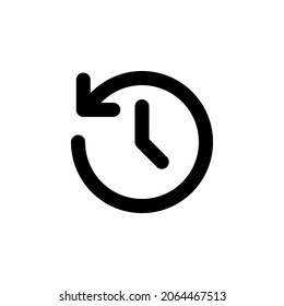 Countdown time clock, line web or mobile interface vector icon. Isolated on white background. Sign for your web site design, logo, app, UI.