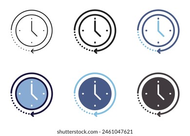 Countdown time clock progress with circle and arrow icon. Vector graphic element timer